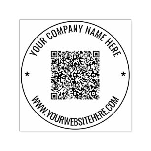 Aangepaste QR-code en tekst Ronde zelfinkkende ste Zelfinktende Stempel