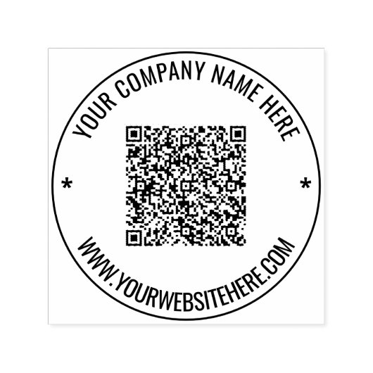 Aangepaste QR-code en tekst Ronde zelfinkkende ste Zelfinktende Stempel (Design)