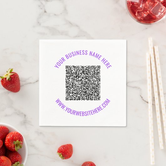 Aangepaste QR-code en tekst servetten Persoonlijk (Insitu)