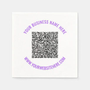 Aangepaste QR-code en tekst servetten Persoonlijk