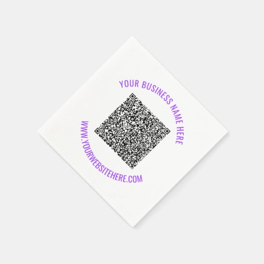 Aangepaste QR-code en tekst servetten Persoonlijk (Hoek)