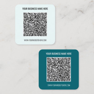 Aangepaste QR-code en tekst sjabloon voor visiteka Vierkante Visitekaartje