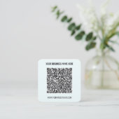 Aangepaste QR-code en tekst sjabloon voor visiteka Vierkante Visitekaartje (Staand voorkant)