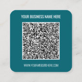 Aangepaste QR-code en tekst sjabloon voor visiteka Vierkante Visitekaartje (Achterkant)