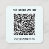 Aangepaste QR-code en tekst sjabloon voor visiteka Vierkante Visitekaartje (Voorkant)