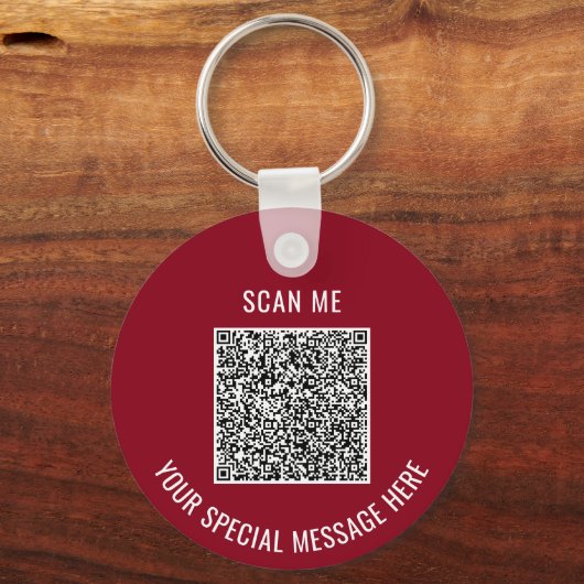 Aangepaste QR-code en tekst Sleutelhanger Kies kle (Voorkant)