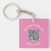 Aangepaste QR-code en tekst Sleutelhanger Uw kleur (Voorkant)