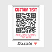 Aangepaste QR-code en tekst-Sticker Sticker (Vel)