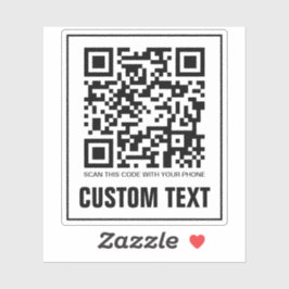 Aangepaste QR-code en tekst-Sticker Sticker
