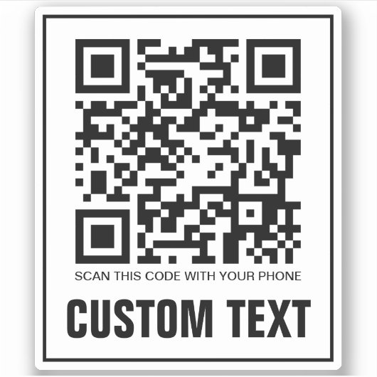 Aangepaste QR-code en tekst-Sticker Sticker (Voorkant)