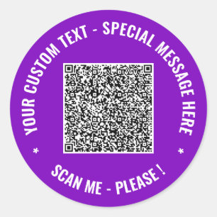 Aangepaste QR-code en tekst Stickers Sjabloon