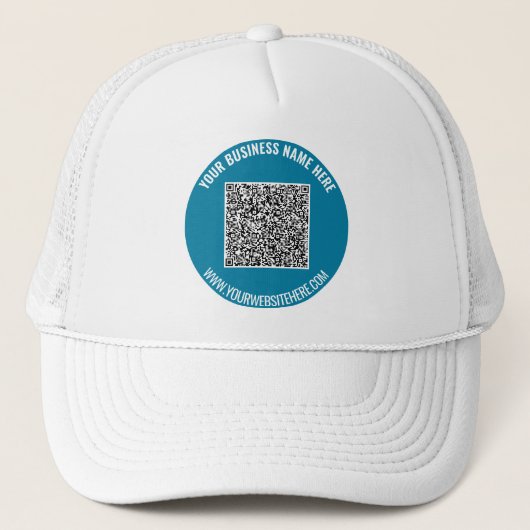 Aangepaste QR-code en tekst Trucker Hat Sjabloon Pet (Voorkant)