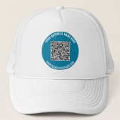 Aangepaste QR-code en tekst Trucker Hat Sjabloon Trucker Pet (Voorkant)