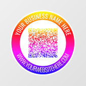Aangepaste QR-code en tekst Uw bedrijfsraamsticker Raamsticker (Vel)