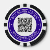 Aangepaste QR-code en tekst uw Business Poker Chip (Voorkant)