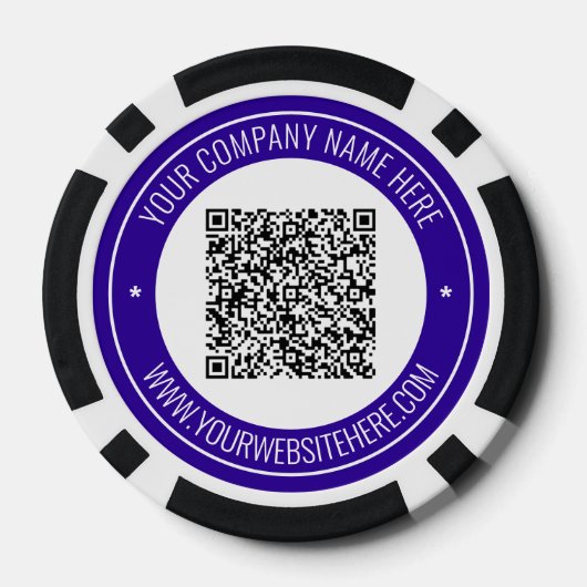 Aangepaste QR-code en tekst uw Business Poker Chip (Achterkant)
