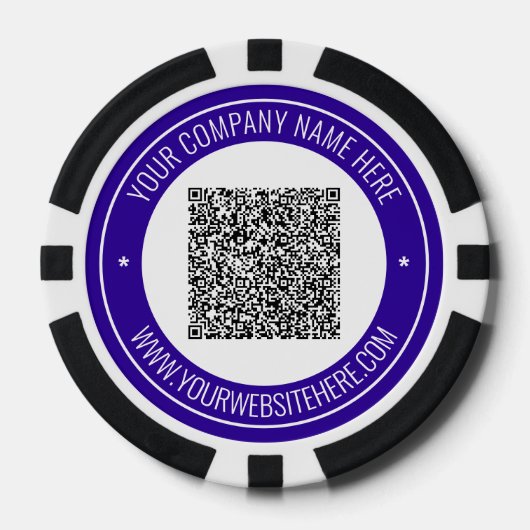 Aangepaste QR-code en tekst Uw zakelijke pokerfich Poker Chips (Voorkant)