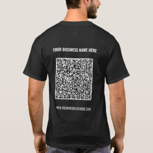 Aangepaste QR-code en tekst uw zakelijke T-shirt