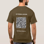Aangepaste QR-code en tekst uw zakelijke T-shirt (Achterkant)