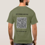 Aangepaste QR-code en tekst uw zakelijke T-shirt<br><div class="desc">Aangepaste kleuren en lettertype - T-shirts met uw QR-code en aangepaste tekst Professionele gepersonaliseerde bedrijfsnaam Website Promotionele Bedrijf T-shirt of hoodies / cadeau - Voeg uw QR-code - Afbeelding of Logo / naam - Bedrijf / Website of e-mail of telefoon - Contactinformatie / adres - Formaat wijzigen en verplaatsen of...</div>