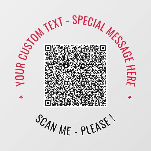 Aangepaste QR-code en tekst venster sticker sjablo (Vel)