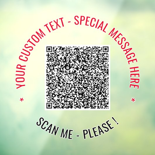 Aangepaste QR-code en tekst venster sticker sjablo (Vel 3)