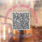 Aangepaste QR-code en tekst venster sticker sjablo (Vel 2)