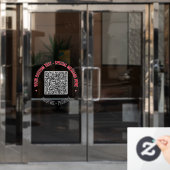 Aangepaste QR-code en tekst venster sticker sjablo (Kantoordeur)