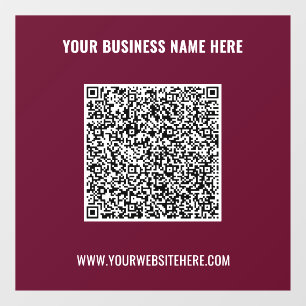 Aangepaste QR-code en tekst vensterstickers Kies k Raamsticker