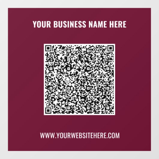 Aangepaste QR-code en tekst vensterstickers Kies k Raamsticker (Vel)
