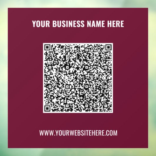 Aangepaste QR-code en tekst vensterstickers Kies k Raamsticker (Vel 3)