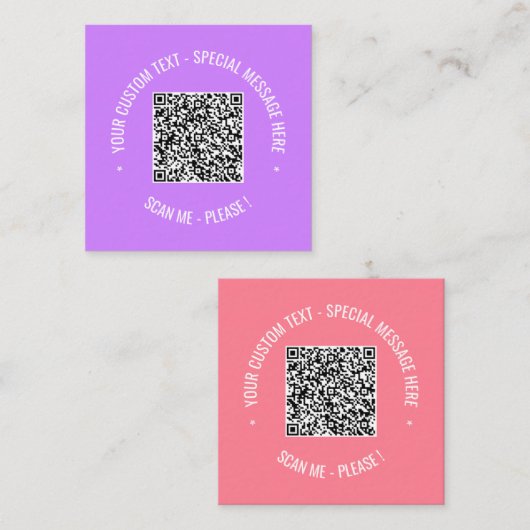Aangepaste QR-code en tekst Visitekaartje Kies kle (Voorkant / Achterkant)