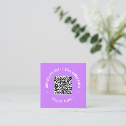 Aangepaste QR-code en tekst Visitekaartje Kies kle (Staand voorkant)