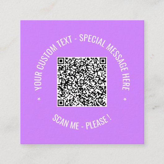 Aangepaste QR-code en tekst Visitekaartje Kies kle (Voorkant)