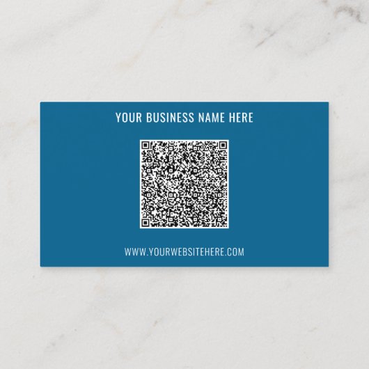 Aangepaste QR-code en tekst visitekaartje Uw kleur (Achterkant)