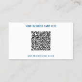 Aangepaste QR-code en tekst visitekaartje Uw kleur (Voorkant)