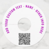 Aangepaste QR-code en tekst Wijnglas Label Sjabloo (Voorkant)