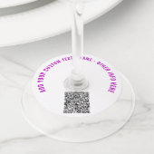 Aangepaste QR-code en tekst Wijnglas Label Sjabloo (Dichtbij)