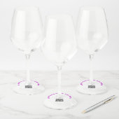 Aangepaste QR-code en tekst Wijnglas Label Sjabloo (Set)
