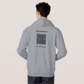 Aangepaste QR-code en tekst Zakelijke hoodie voorb (Achterkant volledig)
