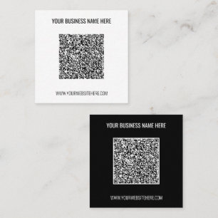 Aangepaste QR-code en tekst zakelijke kaartje uw k Vierkante Visitekaartje