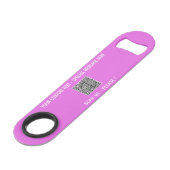 Aangepaste QR-code en tekstbalk Sleutel Kies kleur Speed Flessenopener (Voorkant Gekanteld)