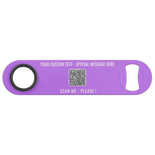 Aangepaste QR-code en tekstbalk Sleutel Kies kleur Speed Flessenopener (Achterkant Horizontaal)