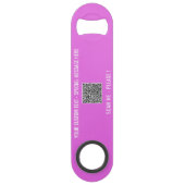 Aangepaste QR-code en tekstbalk Sleutel Kies kleur Speed Flessenopener (Voorkant)