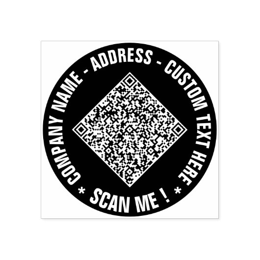Aangepaste QR-code en tekstkleur Ronde Rubber Stam Rubberstempel (Afrduk)