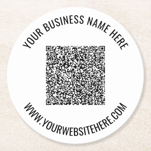 Aangepaste QR-code en tekstpapier Onderzetter Kies (Voorkant)