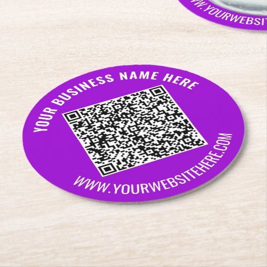 Aangepaste QR-code en tekstpapier Onderzetter Kies (Gebogen)