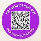 Aangepaste QR-code en tekstpapier Onderzetter Kies (Voorkant)