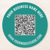 Aangepaste QR-code en tekstpapier Onderzetters van (Voorkant)