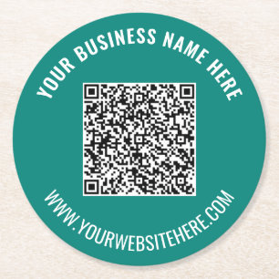 Aangepaste QR-code en tekstpapier Onderzetters van